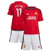Camisolas Manchester United Hojlund 11 Criança 1º Equipamento Principal 2023-24 Manga Curta